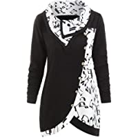 Los mejores  - Sudadera con Capucha Tumblr Mujer Moda Manga Larga Casual Impresión Cuadros Otoño Invierno Jersey Mujer Primavera Blusa…